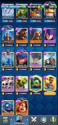 ROYALE LEVEL46 WITH 13MAXED CARD AND 153K GOLD